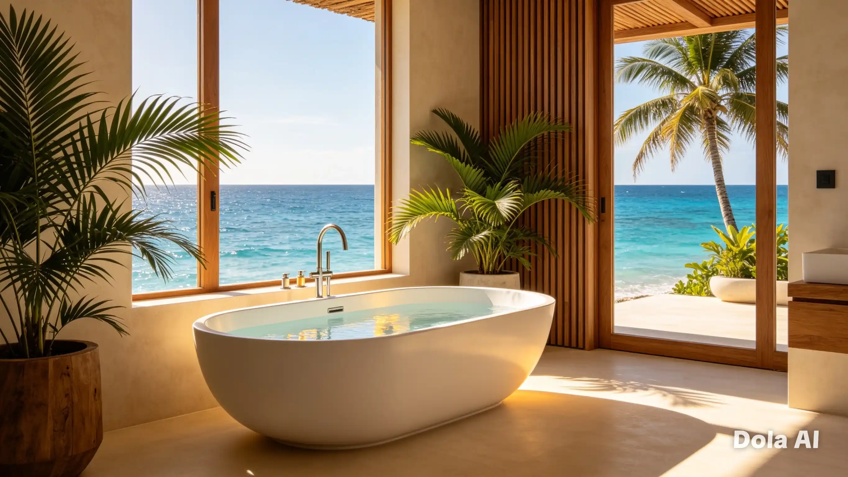 Bathroom with Ocean View